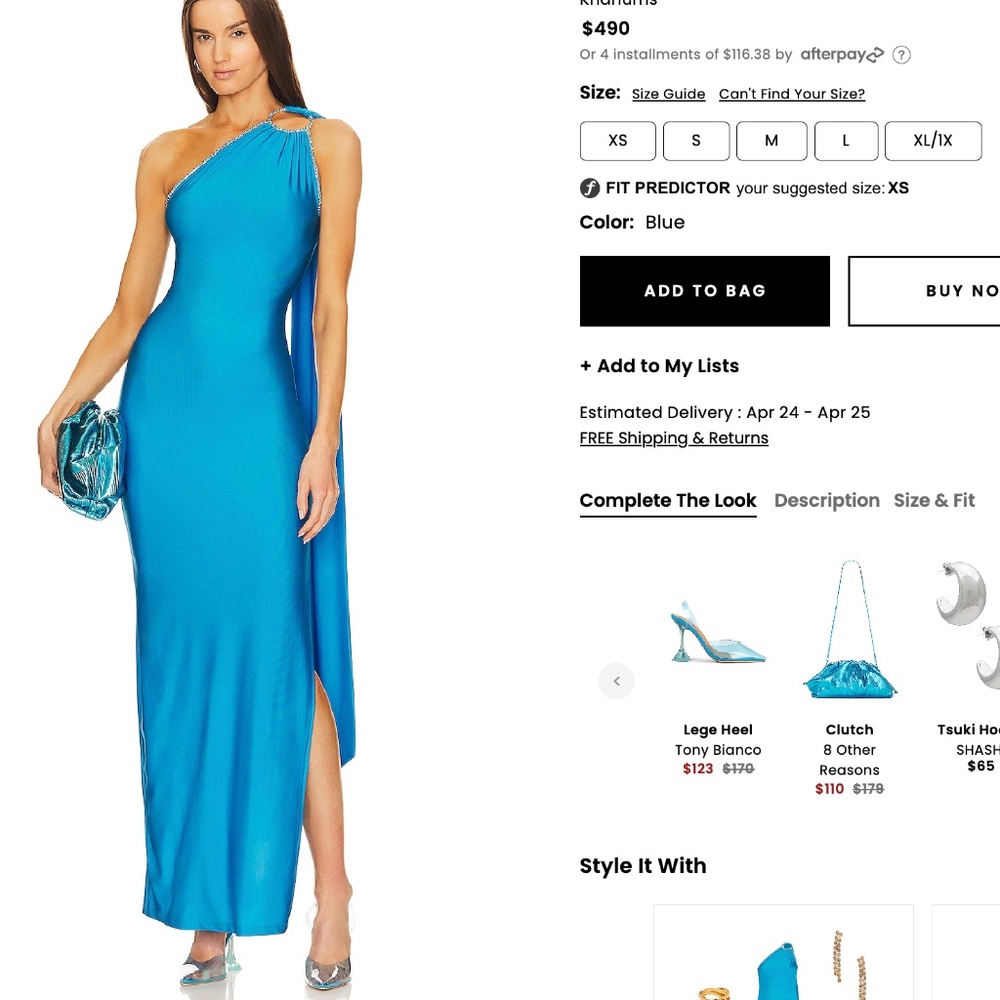 Revolve Formal 1 shoulder Dress, Size S, never warn with tags